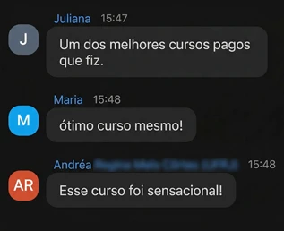 Mensagem real de aluno